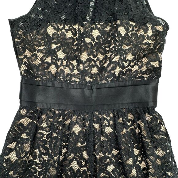 Banana Republic Women Lace Dress Sz 2 Black High Neck Sleeveless Classic Evening - Picture 4 of 16